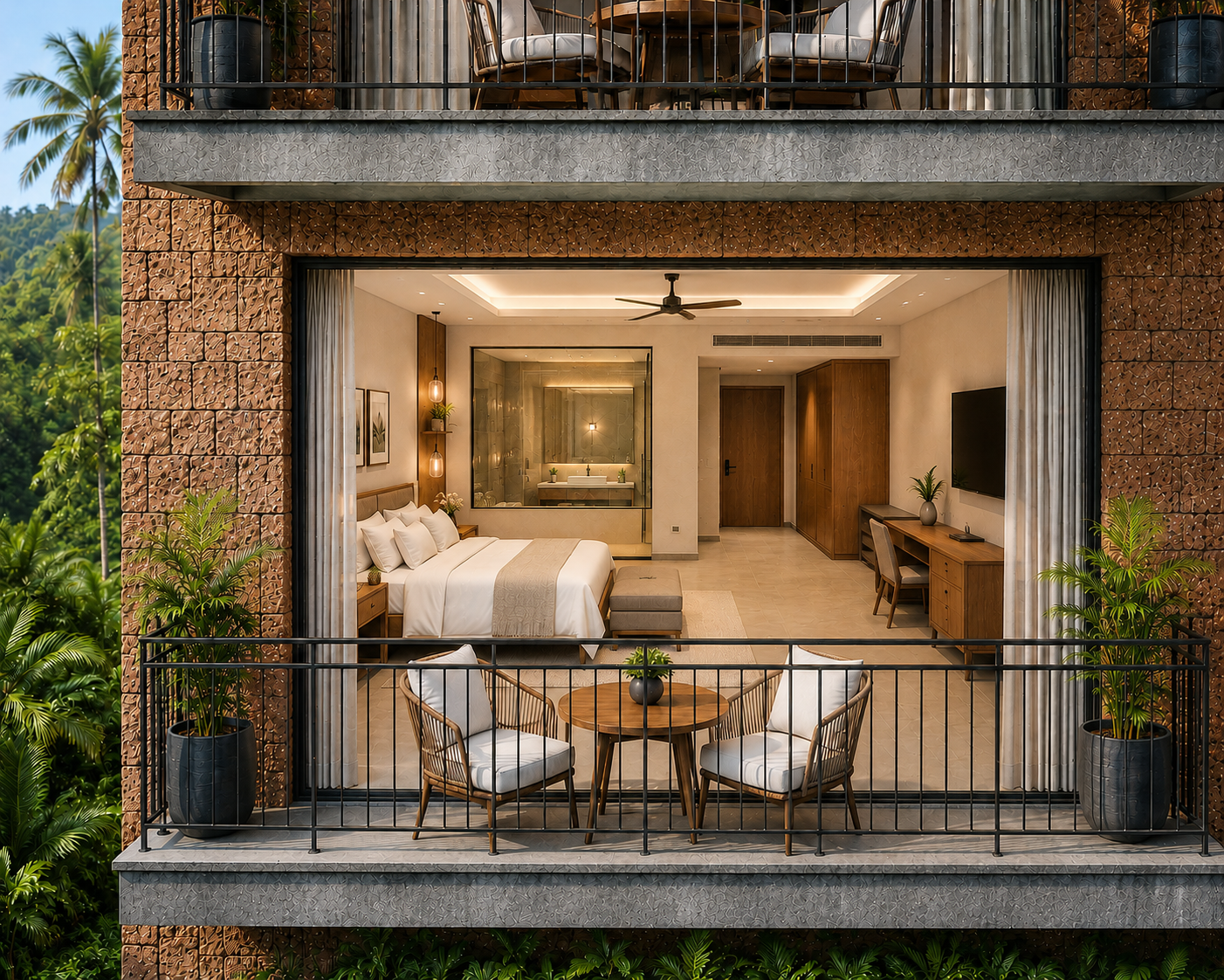The Signature Studio open-plan interior with forest view